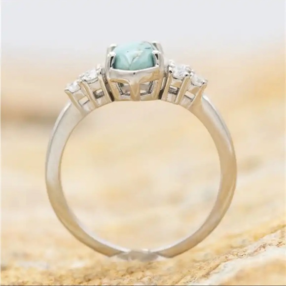New 3pcs/set  Turquoise   Exquisite Moissanite Anniversary Party Ring - Picture 8 of 16